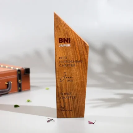 Custom Engraved Wooden Trophy –  Personalized Corporate or Event Award